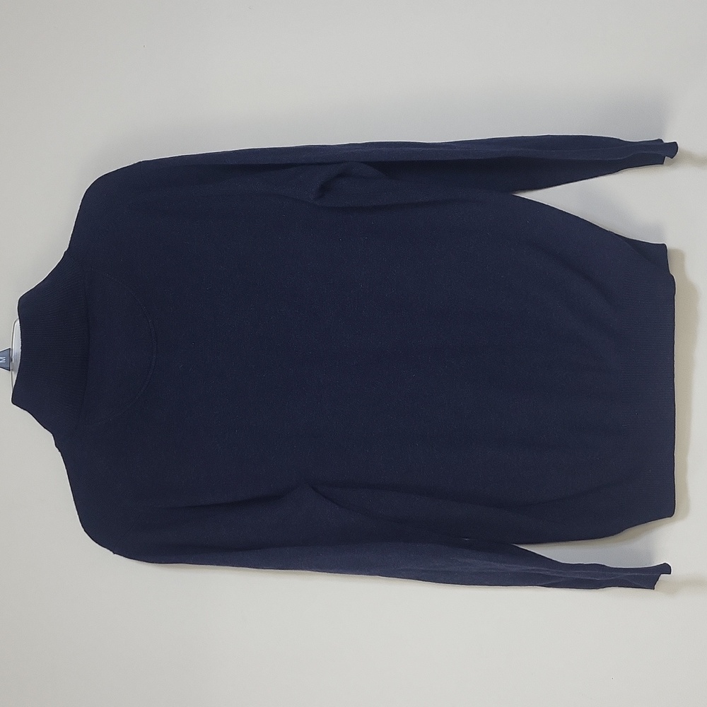 Vtg VICTOIRE HOMMES Blue Green Wool Cashmere Quarter Zip Sweater - Picture 3 of 10